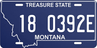 MT license plate 180392E