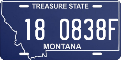 MT license plate 180838F