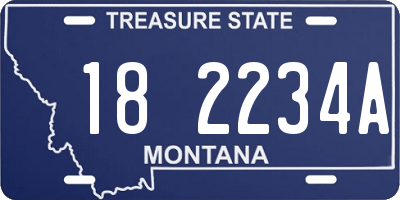 MT license plate 182234A