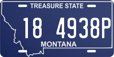 MT license plate 184938P