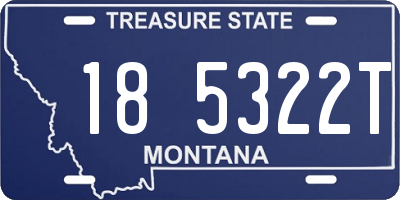 MT license plate 185322T