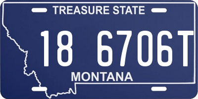 MT license plate 186706T