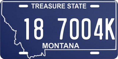 MT license plate 187004K