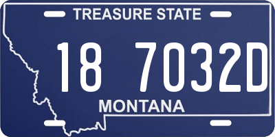 MT license plate 187032D
