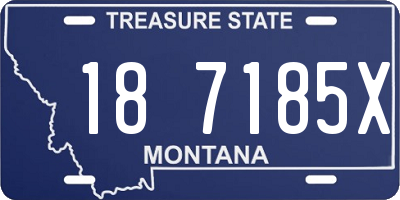 MT license plate 187185X
