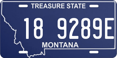 MT license plate 189289E