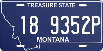 MT license plate 189352P
