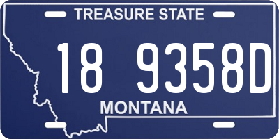 MT license plate 189358D