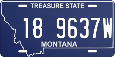 MT license plate 189637W