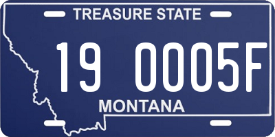 MT license plate 190005F