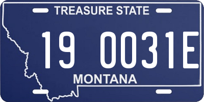 MT license plate 190031E