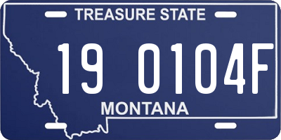 MT license plate 190104F