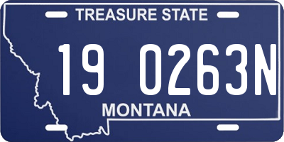MT license plate 190263N