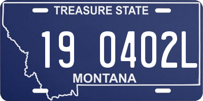 MT license plate 190402L