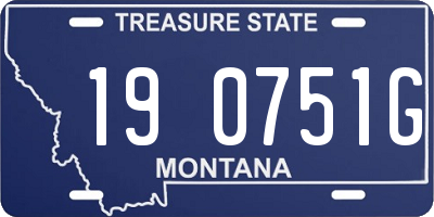 MT license plate 190751G