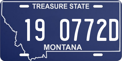 MT license plate 190772D