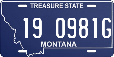 MT license plate 190981G