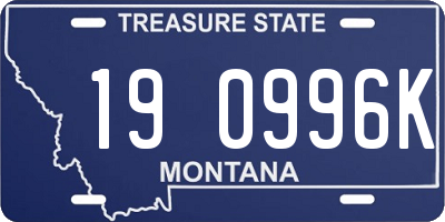 MT license plate 190996K