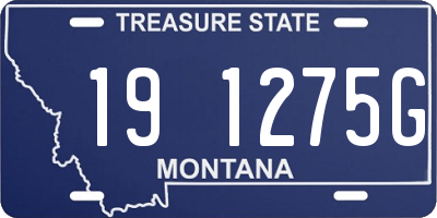 MT license plate 191275G