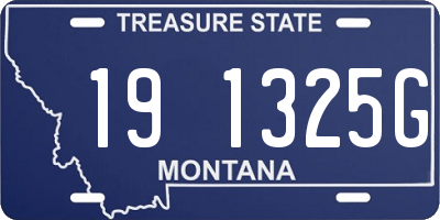 MT license plate 191325G