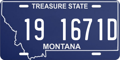 MT license plate 191671D