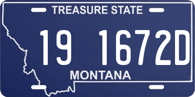 MT license plate 191672D
