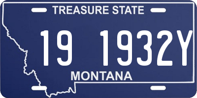 MT license plate 191932Y