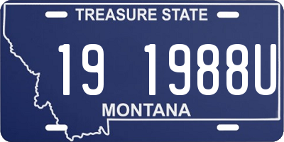 MT license plate 191988U