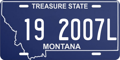 MT license plate 192007L