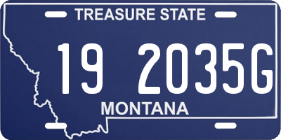 MT license plate 192035G