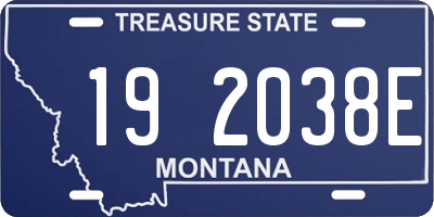 MT license plate 192038E
