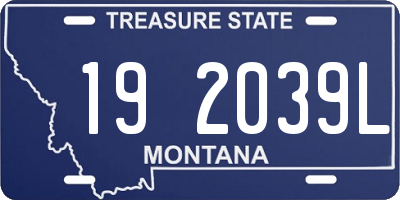 MT license plate 192039L