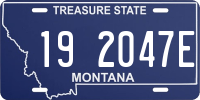 MT license plate 192047E