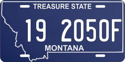 MT license plate 192050F