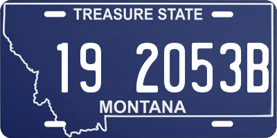 MT license plate 192053B