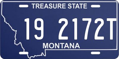 MT license plate 192172T