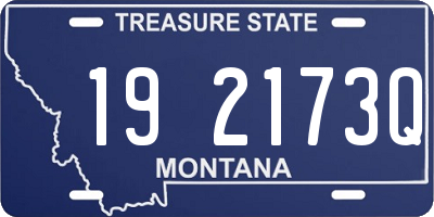 MT license plate 192173Q