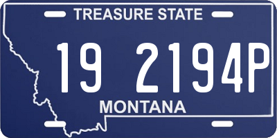 MT license plate 192194P
