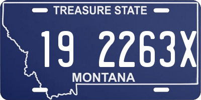 MT license plate 192263X