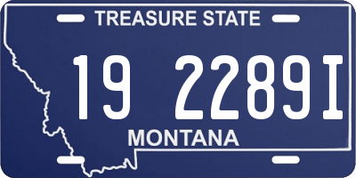MT license plate 192289I