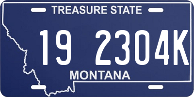 MT license plate 192304K