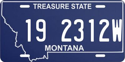 MT license plate 192312W