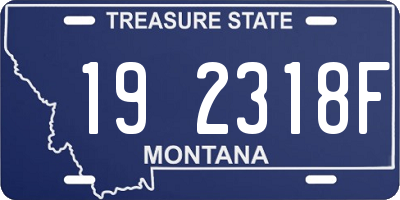 MT license plate 192318F