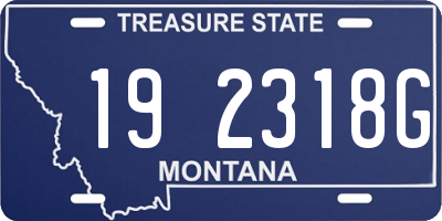 MT license plate 192318G