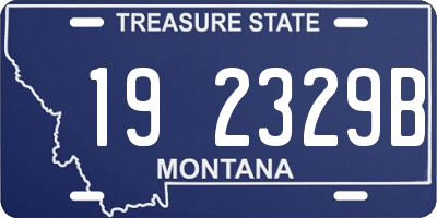 MT license plate 192329B