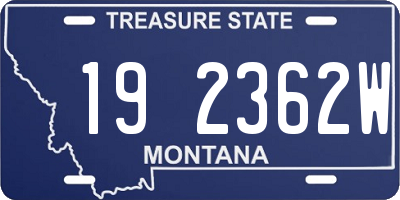 MT license plate 192362W