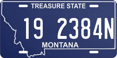 MT license plate 192384N