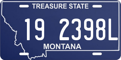 MT license plate 192398L