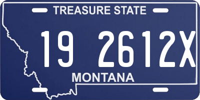 MT license plate 192612X