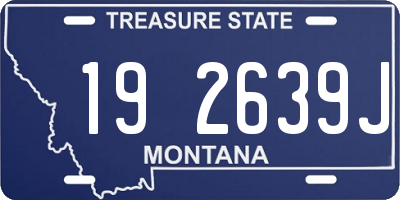 MT license plate 192639J